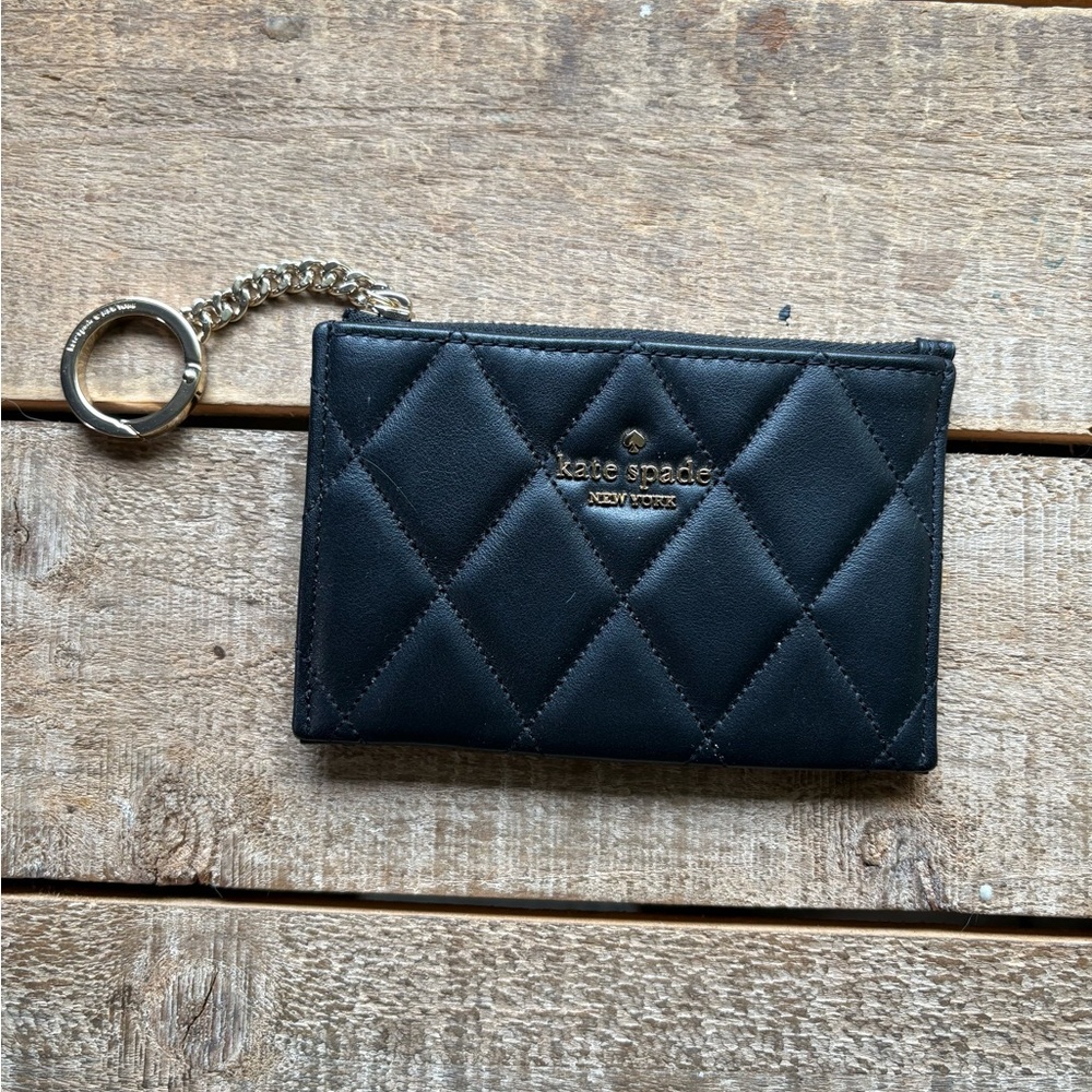 Kate Spade Black Quilted Card Holder